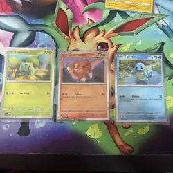 Pokemon 151 Charmander Bulbasaur Squirtle SVP 046 047 048 Cosmos Foil Kanto Set - Image 1