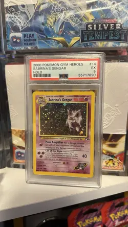 2000 POKEMON GYM HEROES HOLO #14 SABRINA'S GENGAR PSA 5 *Swirl* - Image 1