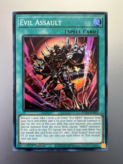Yugioh - Evil Assault Super Rare SUDA-EN052, Near Mint, 1st Edition, Pack Fresh - Image 1