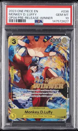 2023 ONE PIECE PROMOS #036 MONKEY D. LUFFY PSA 10 - Image 1