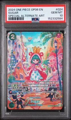 2024 One Piece Wings of The Captain Sugar Special Alt Art #OP04-024 PSA 10 - Image 1