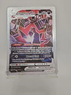 Pokemon TCG - Eternatus VMAX Alt Character Art Rare - Custom Silver Metal Card - Image 1