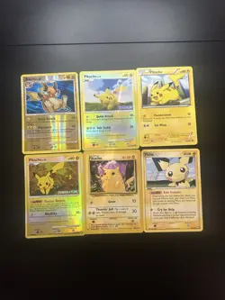 Pokemon TCG Pikachu & Raichu 6 Card Lot Vintage Holo Base Set Platinum DP Played - Image 1