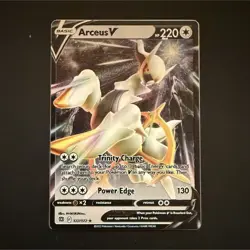 Pokemon TCG Arceus V 122/172 Brilliant Stars METAL CARD - Image 1