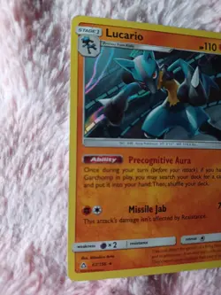 2018 Pokemon Lucario Holo Rare Ultra Prism 67/156 English TCG Card - Image 2