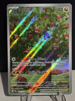 Pokemon TCG Applin Holo Card Twilight Masquerade Illustration Rare, 185/167 - Image 1