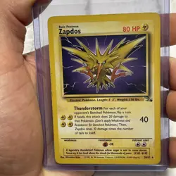 Pokemon TCG Zapdos 15/62 Fossil Non Holo Rare LP Lightly Played Card Vintage Vtg - Image 1
