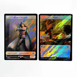 MTG LTR Human Soldier (14) Food (23) Double-Sided Token - NM - SURGE FOIL - Image 1