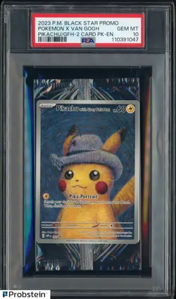 Pokemon Pikachu with Grey Felt hat Van Gogh 085 Graded Sealed Promo PSA 10 - Image 1