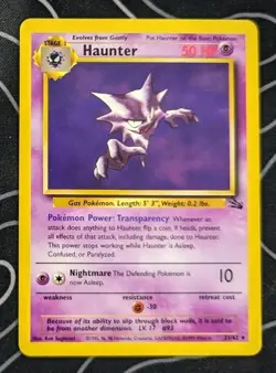 Haunter 21/62 Fossil Pokemon Tcg Card Vintage Wotc Lightly Played - Image 1