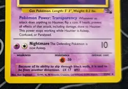 Haunter 21/62 Fossil Pokemon Tcg Card Vintage Wotc Lightly Played - Image 3