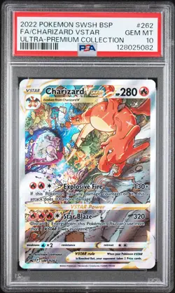 2022 POKEMON SWSH BLACK STAR PROMO #262 FULL ART/CHARIZARD VSTAR PSA 10 - Image 1