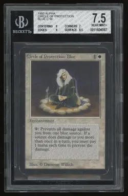 MTG Alpha Circle of Protection Blue BGS 7.5 NM+ Magic Card - Image 1