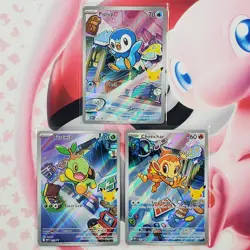 Piplup 042 + Chimchar 041 + Turtwig 040 - First Partner Pokemon Cards - #L543 - Image 1