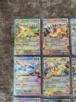 Pokemon TCG Prismatic Evolutions: Complete set of 9 Eeveelutions EX Cards Bundle - Image 3
