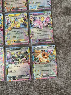 Pokemon TCG Prismatic Evolutions: Complete set of 9 Eeveelutions EX Cards Bundle - Image 5