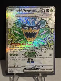 Pokemon TCG Card Teal Mask Ogerpon EX #190/167 Ultra Rare Twilight Masquerade - Image 1
