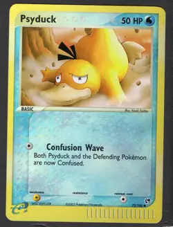 Psyduck 73/100 Reverse Holo LMP Pokemon Card HQ Scan - Image 1