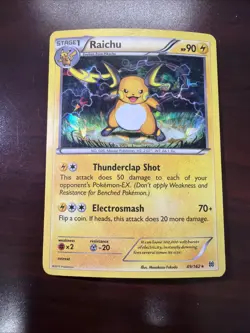 Raichu 49/162 Cracked Ice Holo Pokemon Card BREAKthrough MP - Image 1