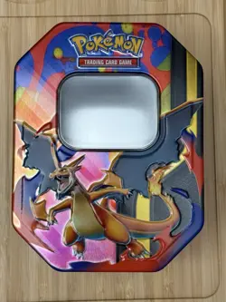Empty Mega Charizard Y Ex Tin Pokemon Tcg Mega Evolutions No Cards - Image 1