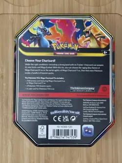 Empty Mega Charizard Y Ex Tin Pokemon Tcg Mega Evolutions No Cards - Image 2