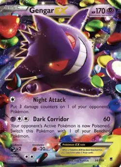 Pokemon TCG 2014 Gengar EX Holo Rare Card 34/119 XY Phantom Forces Near Mint NM - Image 1