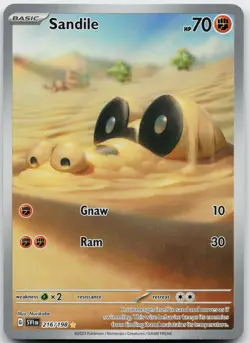 Sandile 216/198 Illustration Rare Scarlet & Violet Pokemon Near Mint - Image 1