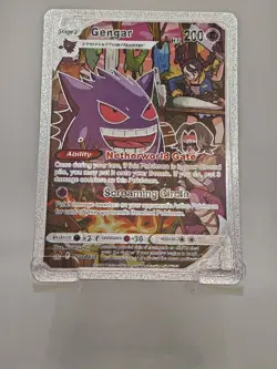 Pokemon TCG - Gengar Alt Character Art Ultra Rare - Custom Silver Metal Card - Image 1