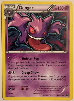 Gengar Non Holo Rare 60/162 XY Breakthrough Deck Exclusive LP Pokemon TCG - Image 1