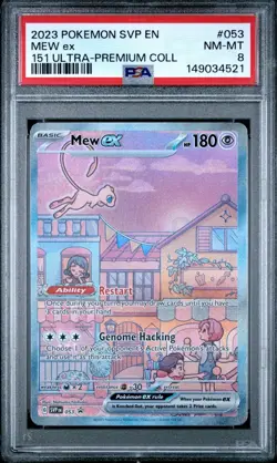 PSA 8 2023 POKEMON SVP EN-SV PROMO 053 MEW EX 151 ULTRA PREMIUM COLLECTION - Image 1