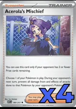 4x Acerola's Mischief 180/217 Me: Ascended Heroes PLAYSET x4 - Pokemon TCG - NM - Image 1