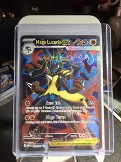Pokemon Mega Lucario EX Ultra Rare Holo 340 HP Me01 160/132 Aura Jab Mega Brave - Image 1