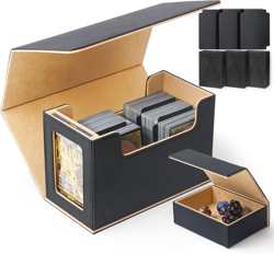 MTG Commander Deck Box - Holds 200 Double-Sleeved Cards, Black&Khaki - Image 5