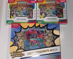 2 Pokemon TCG First Partner Illustration Collection & Ascended Heroes Ex Box - Image 1