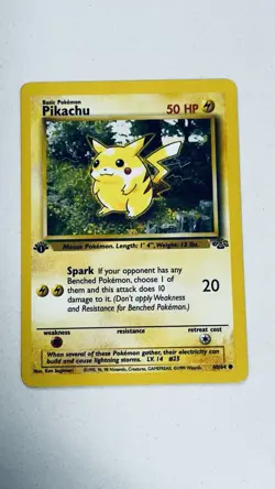 LP Pikachu - 60/64 - Common - 1st Edition Pokemon Jungle-NM - Image 1