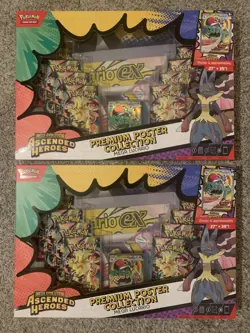 Pokemon TCG, Ascended Heros Lot Of (2) Premium Poster Collection Mega Lucario - Image 1