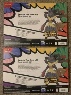 Pokemon TCG, Ascended Heros Lot Of (2) Premium Poster Collection Mega Lucario - Image 2