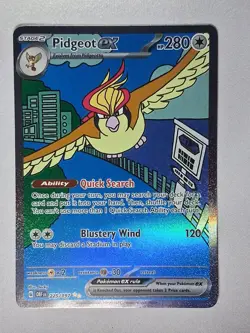 Pidgeot ex 225/197 Special Illustration Rare Obsidian Flames Pokemon Near Mint - Image 1