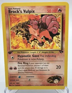 Brock's Vulpix 37/132 Gym Challenge Regular Vintage 1st Edition Pokemon - Image 1