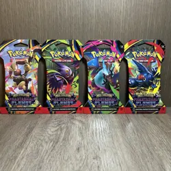 Pokemon Mega Evolution Phantasmal Flames 4 Sleeved Booster Pack Art Set Complete - Image 1