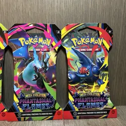Pokemon Mega Evolution Phantasmal Flames 4 Sleeved Booster Pack Art Set Complete - Image 4