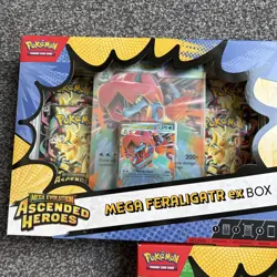 Pokemon TCG Ascended Heroes Mega Feraligatr Meganium Emboar EX Box Bundle Sealed - Image 2