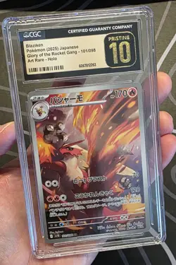 Pokemon Blaziken CGC Pristine 10 Art Rare Holo Glory Team Rocket 101/098 JP - Image 3