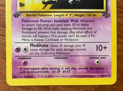 Pokemon 1st Edition Non-Holo Rare Mr. Mime 22/64 Jungle Set 1999 WOTC Vintage HP - Image 3
