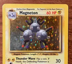 Pokemon TCG Magneton Base Set 9/102 Holo Wizards of the Coast Vintage 1999 - Image 2