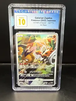 Pokemon CGC 10 Pristine Galarian Zapdos 188/172 AR Art Rare VSTAR Universe s12a - Image 2