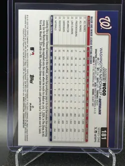 James Wood 2025 Topps Rainbow Foil #181 (RC) - Washington Nationals - Image 2