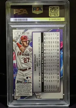 2022 Topps Cosmic Chrome Mike Trout Blue Moon Refractor /99 PSA 10 Angels #27 - Image 2