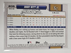 Bobby Witt Jr 2026 Topps Series 1 Celebration - Opening Day Foil #205 Royals - Image 3