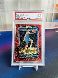 2022-23 Panini Prizm Chet Holmgren #266 Red Sparkle Prizm (RC) GEM MT PSA 10 SSP - Image 1
